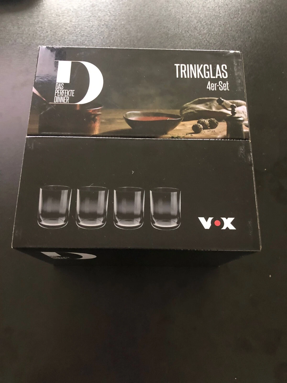Das Perfekte Dinner Trinkglas 4er Set – Original VOX Design, Stilvoll & Hochwert