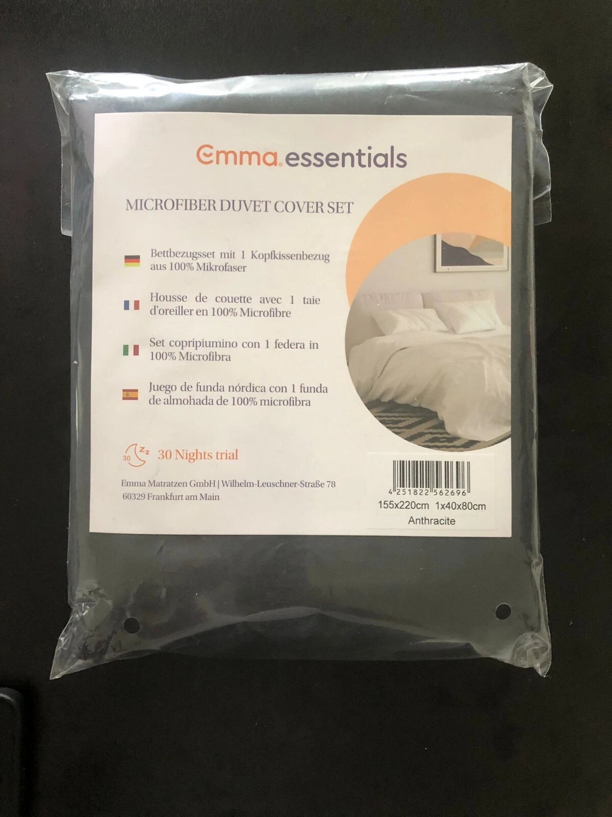 Emma Essentials Mikrofaser Bettwäsche 1 Bett- 155 x 220 cm und 1 Kissenbezug NEU