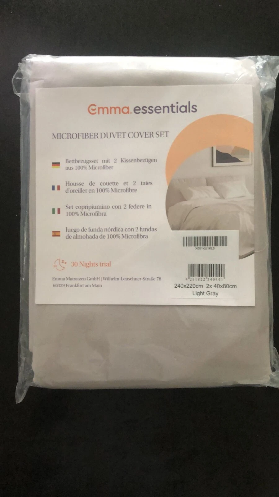 Emma Essentials Mikrofaser Bettwäsche 1 Bett- 240 x 220 cm und 2 Kissenbezug NEU