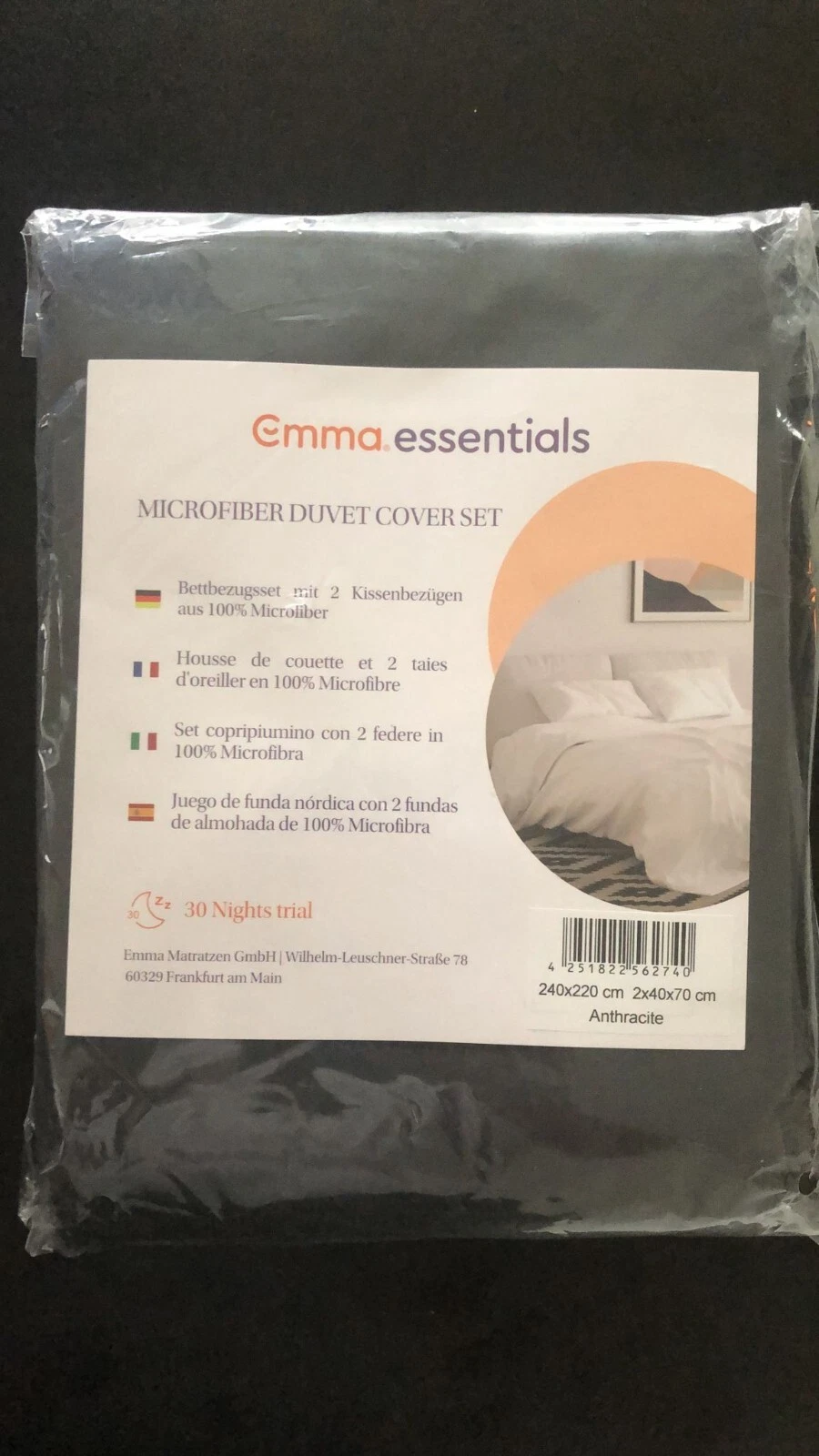 Emma Essentials Mikrofaser Bettwäsche 1 Bett- 240 x 220 cm und 2 Kissenbezug NEU