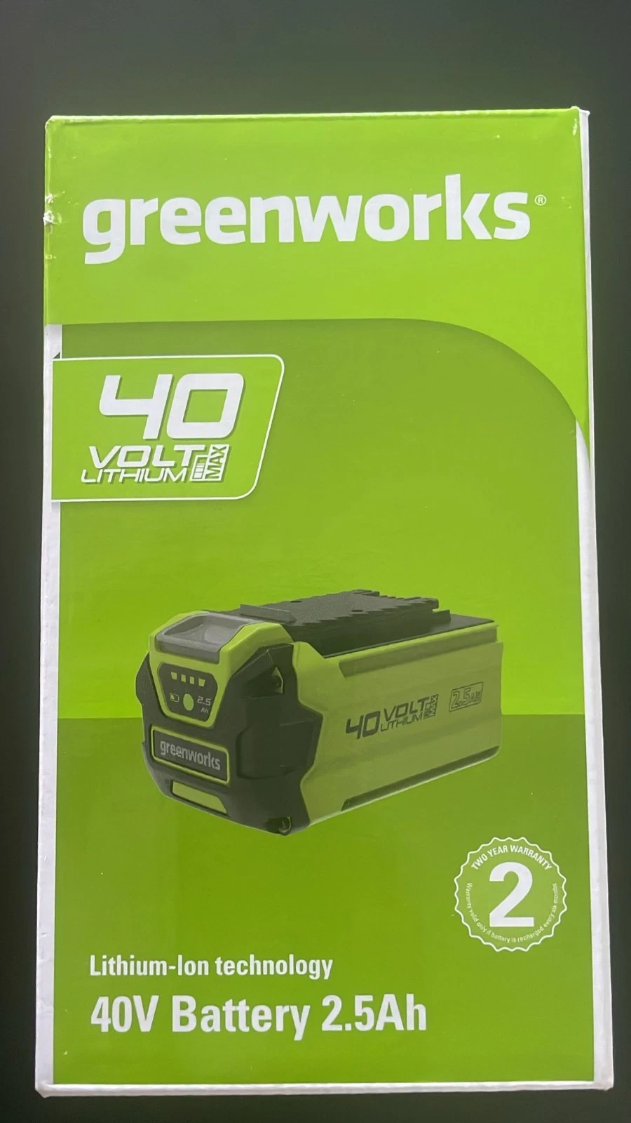 Original Greenworks 40V Akku 2.5Ah G40B25 NEU