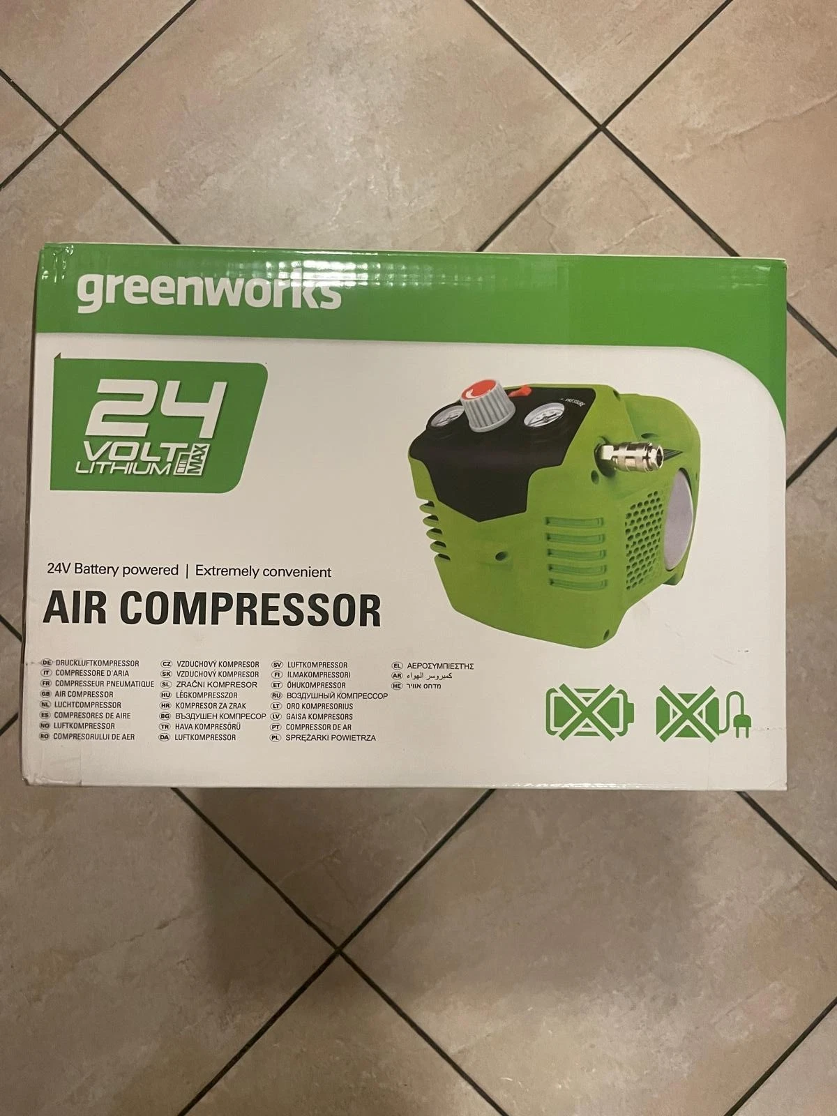 Greenworks Akku-Luftkompressor 24V ohne Akku & Ladegerät NEU & OVP